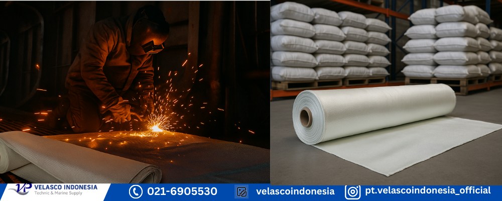 Fire Blanket Roll Media Pelindung Saat Proses Pengelasan Kapal