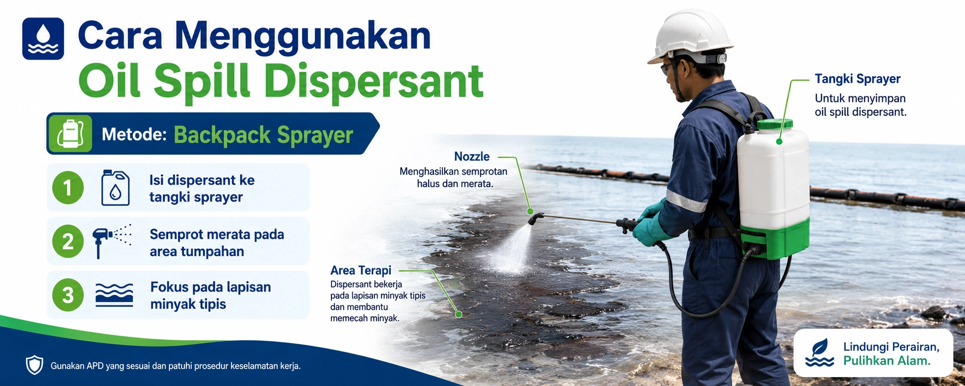 Cara menggunkan oil dispersant Backpack Sprayer Cara menggunkan oil dispersant Backpack Sprayer