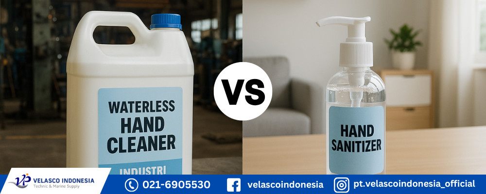 Perbedaan Waterless Hand Cleaner Industri dan Hand Sanitizer Perbedaan Waterless Hand Cleaner Industri dan Hand Sanitizer