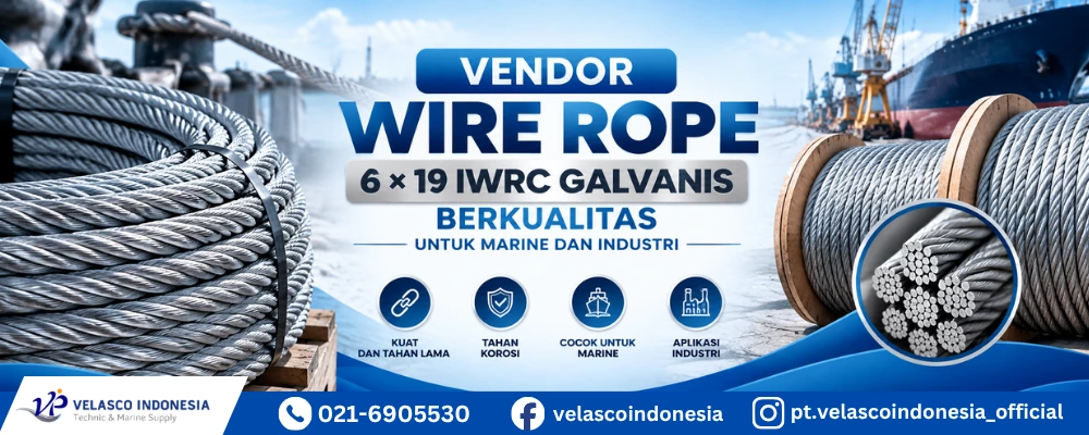 Vendor Wire Rope 6×19 IWRC Galvanis Berkualitas untuk Marine dan Industri